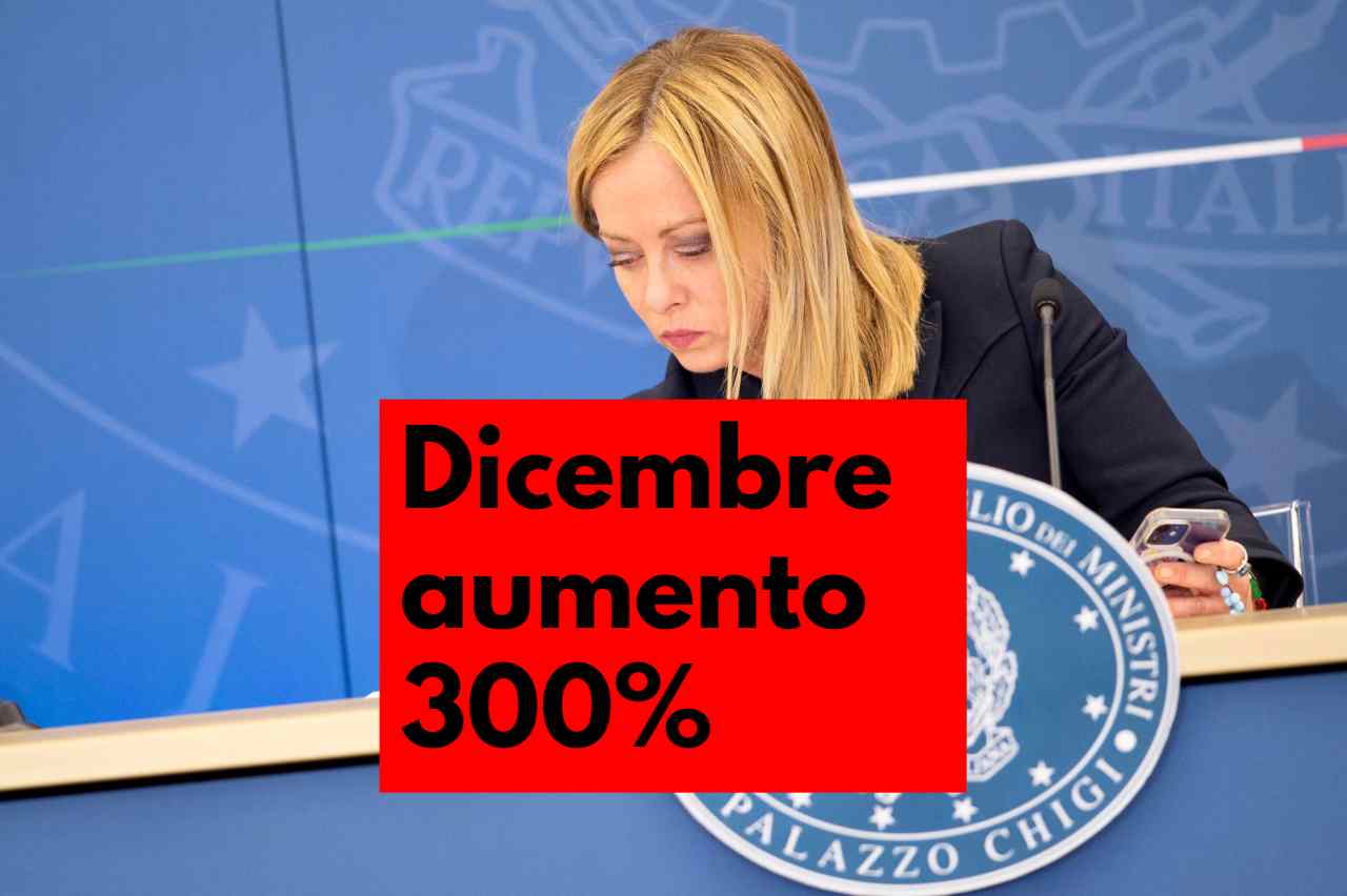 Dicembre: aumento energia 300%