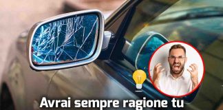 Specchietto dell'auto rotto: con questo trucco non sarai mai tu a pagare "geniale"