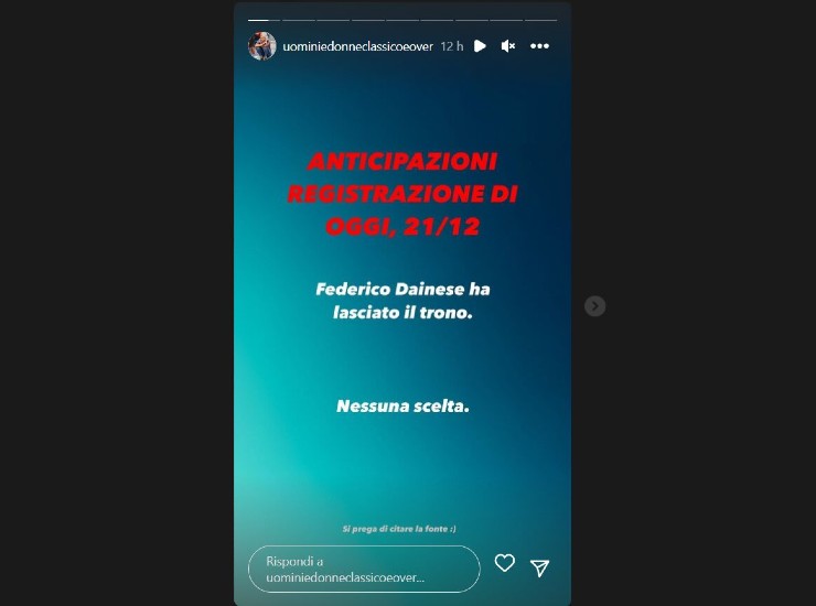 Federico Dainese lascia "UeD"