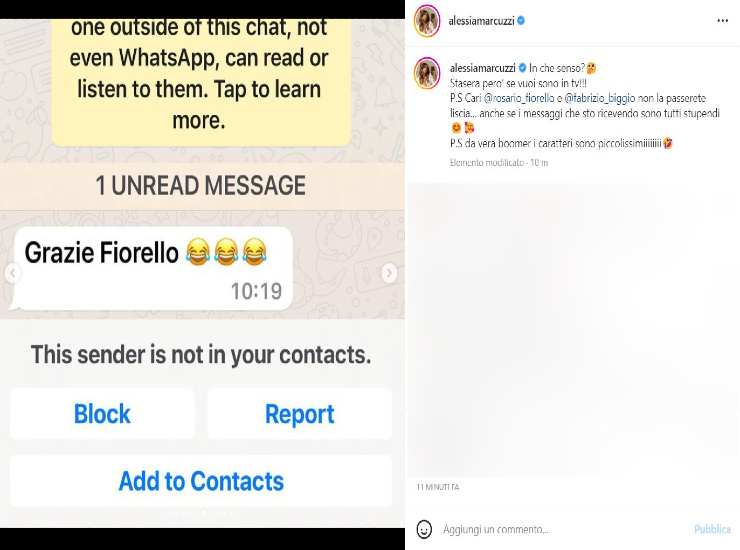 La reazione di Alessia Marcuzzi