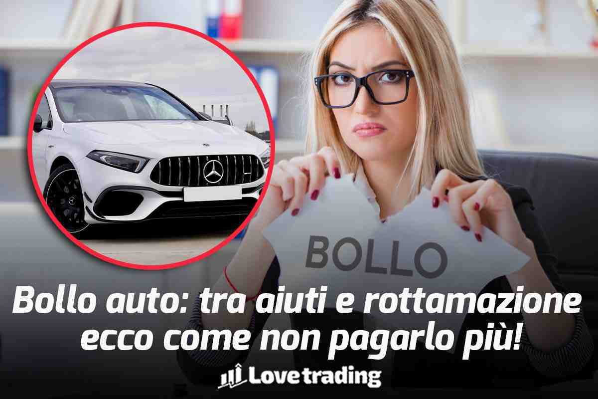 Donna con auto e bollo