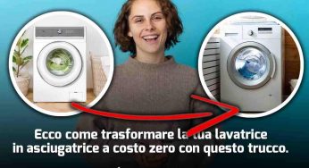 La lavatrice si trasforma in asciugatrice a costo zero e senza consumi con questo trucco
