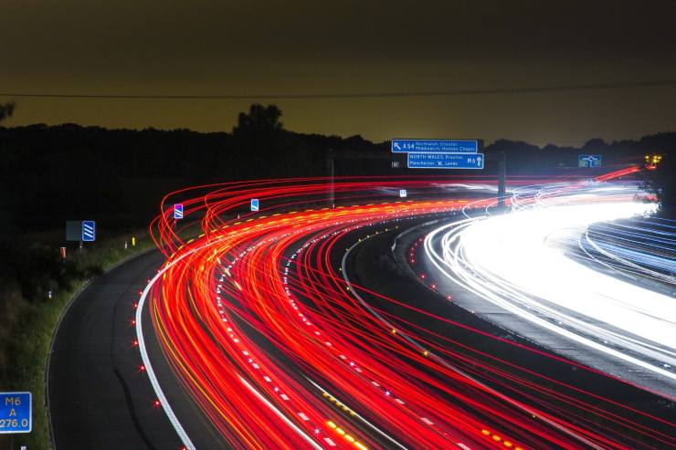 Traffico notturno autostrada