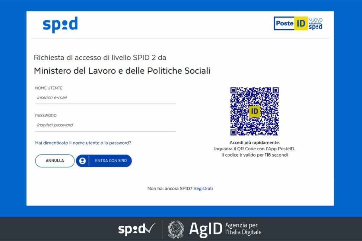 schermata iniziale SPID Poste