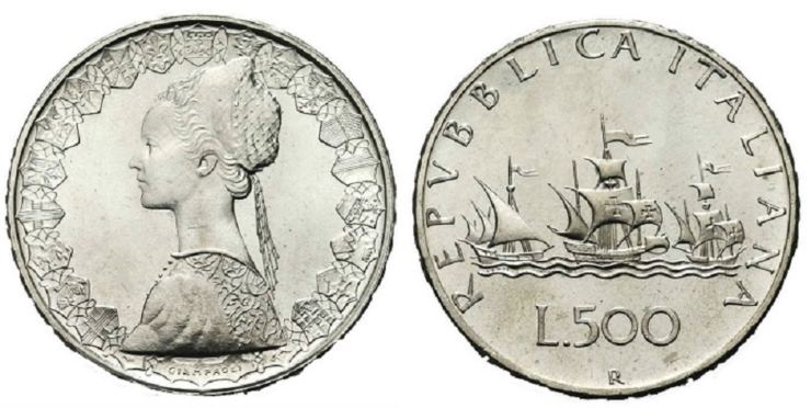 La moneta da 500 lire Caravelle