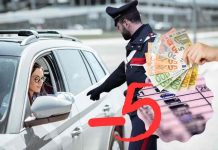 multa 665 euro e -5 dalla patente