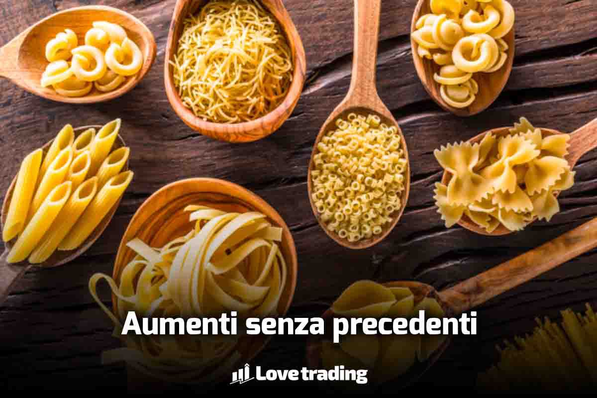 aumenti forti sulla pasta: più di 2 euro