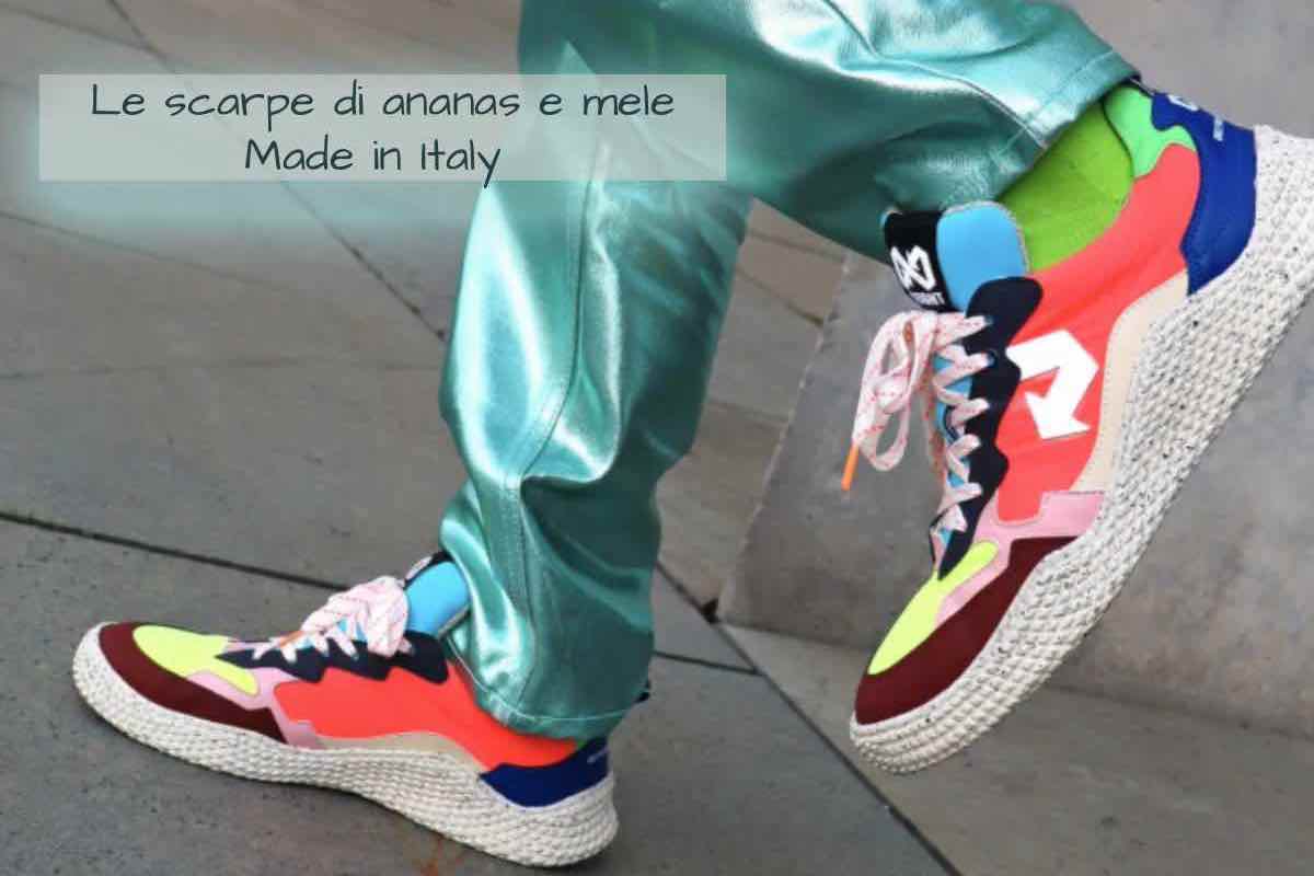 Scarpe di ananas e mele