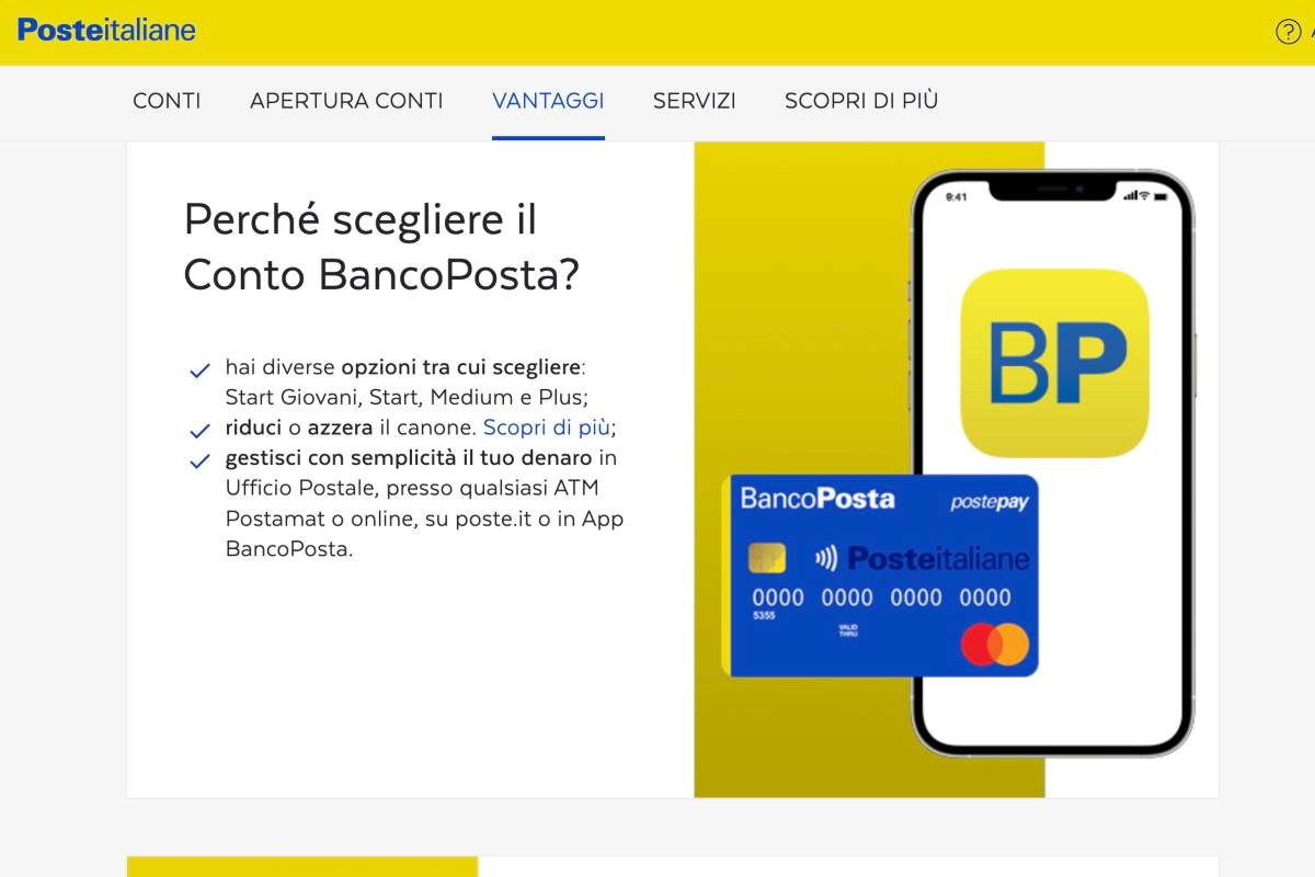 Carta di credito delle poste per tutti