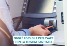 oggi è possibile prelevare con tessera sanitaria