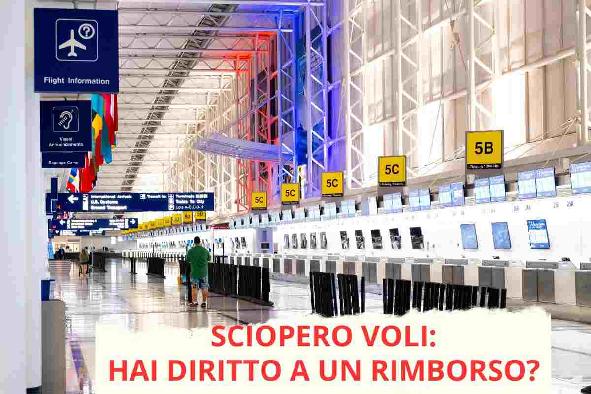 rimborso aereo in caso di sciopero