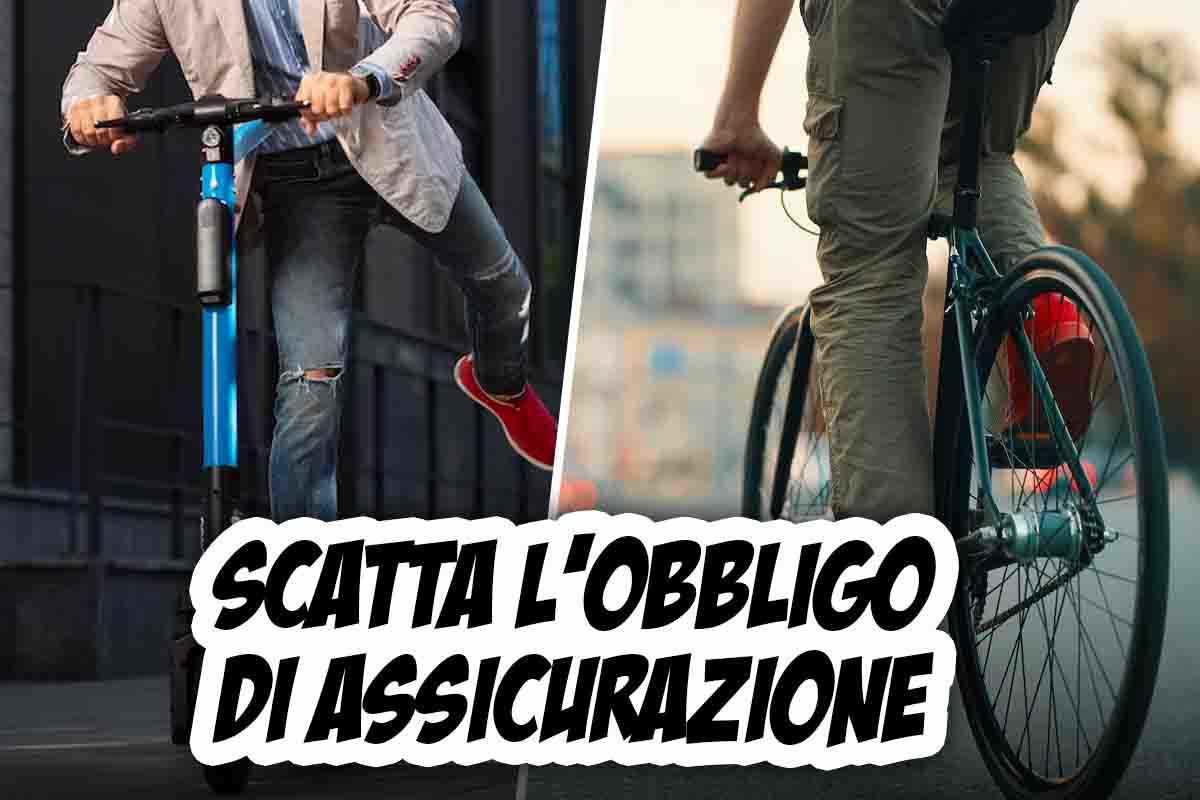 Obbligo assicurazione per bici e monopattini elettrici