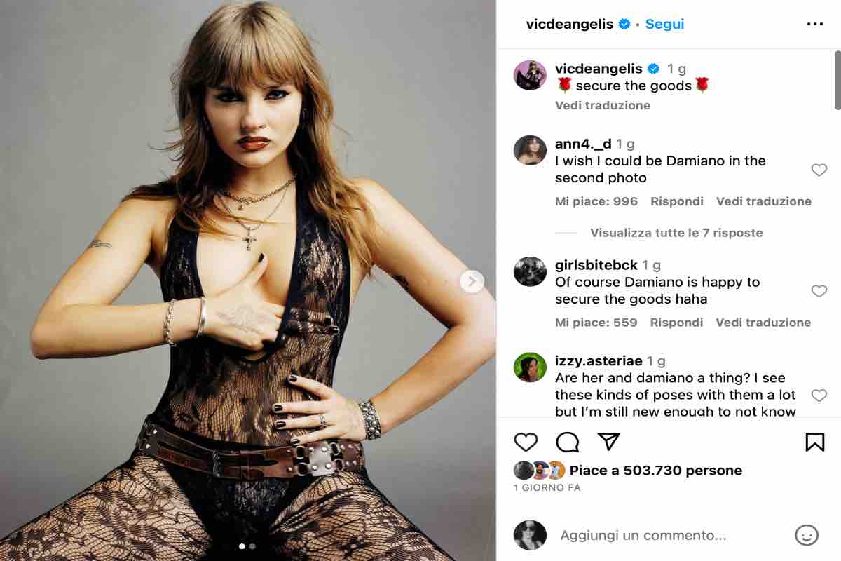 Victoria De Angelis senza veli su Instagram