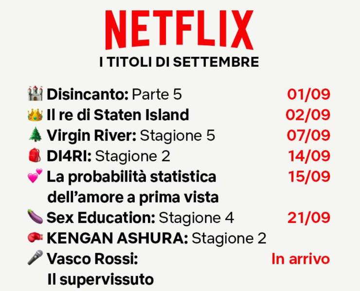 Tutte le novità di Netflix per settembre: quante sorprese nel palinsesto