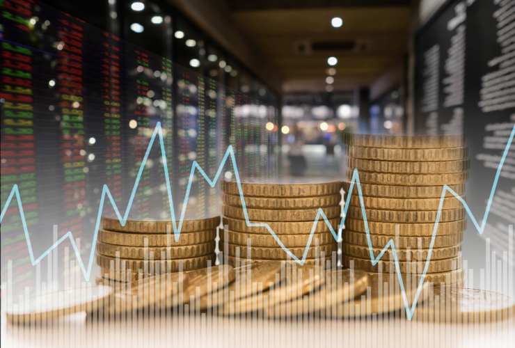 Monete, grafico e tabelloni dei prezzi