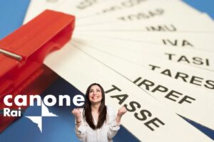 tasse canone rai e donna che festeggia